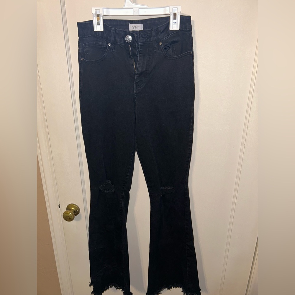 YMI Black Flare Wide Leg Jeans